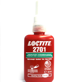 Loctite 2701 nagy szilárdságú, kis viszkozitású, zöld színű, metakrilát bázisú csavarrögzítő termék